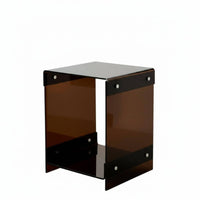 Nordic Aesthetic Clear dual-level End Table Minimalist design 2-Tier Transparent Stand Multifunctional Nightstand Space Saving for Interior Design aficionados, Homeowners, Students, Bedroom, Living Room, Entryway, Small Spaces