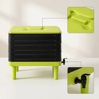 Rectangular Worm Composter with Legs Eco-Friendly Worm Compost Bin with Lid Outdoor Compost Bin with Tap Compact for Gardeners