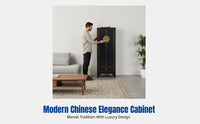Bedroom Solid Wood Wardrobe, Double Door Cabinet, Modern Chinese Style, Living Room Storage, Vintage Standing Closet, Luxury Design, 2025 Model