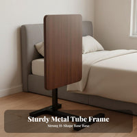 Movable with Wheels C-Shaped Overbed Desk Tilting Tabletop Height-Adjustable C-Table Tiltable Top Laptop Stand Rounded Corners for Telecommuting Workers, Students, Apartment Dwellers, Home from Slidingice, Bedroom, Study Room