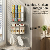 Refrigerator Organizer Made of Carbon Steel for Kitchen Organization, 28cm Storage Rack for Side