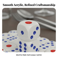 100 Pieces Bulk Pack Plastic Dot Dice Commercial Grade White Dice Black Dots Long-Lasting White Number Cubes Easy to Read for Party Goers, Board Gamers, Taverns, Parties, Classrooms, Classroom