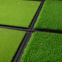 1.5m x 1.5m Driving Range Mat, Heavy Duty Artificial Turf Mat with Non-Slip Rubber Base, Portable Chipping Mat for Putting Practice