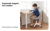Ergonomic Design Adjustable Student Task Chair Caster casters kid's Adjustable rotating Chair with Flip-up Arms Breathable posteriorrest kids' Furniture for Children, Students, Parents, Studying, Study Room, schoolwork, Computer Use