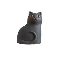 Cement Cat Figurine Home Concrete Cat Statue Realistic Sculpture for Desk