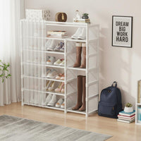 Shoe Rack with Dust Cover Space Saving Multi-Tier Shoe Rack Large Capacity for Students, Entryway, Dorm Room, Closet