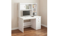 Multi-Functional Workstation Study Desk with Bookshelf and Drawers Spacious Desktop Computer Desk with Bookshelf Space Saving Design Home Office Furniture Anti-Collision Rounded Corners for Teens