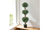 Triple Ball Topiary Tree Faux Artificial Topiary Tree Plant Resistant Maintenancemaintenance-Free for Entryway, Porch