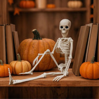 Spooky Plastic Skeleton Decorative Skeleton Prop Scary Decorations Realistic for Halloween, Haunted House, Party