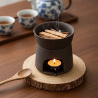 Tea Light Warmer with Bowl Heat-Resistant Ceramic Incense Burner Herb Burner Minimalist Tealight Holder Decorative