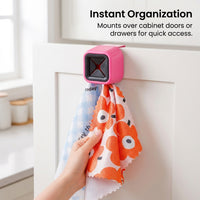 Household Bathroom Towel Hooks and Dish Cloth Holder for Homeowners, Push-in Hand for Hanging and Drying
