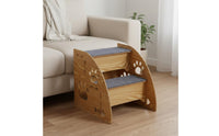 Wooden Pet Stairs Sturdy Construction Wooden Dog Steps Pet Bed Steps Detachable Design Decorative Cutouts for Small Dogs