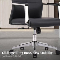 Adjustable Height Mid-Back-Back Executive Roller Chair Ergonomic Design Swivel Seat Wheeled Base Office Furniture Modern Design for Managers, Students, Gamers, Conference Room, Gaming Setup
