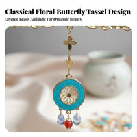 Traditional Chinese Hair Crown Enameled Enamel Ming Period Hair Ornament Dangling Tassels Traditional Chinese Headdress for Women, Cosplayers