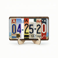 Vehicle Plate Plaque Rustic Wooden Plaque with Stand Multicolor Sign for Desk, Wedding