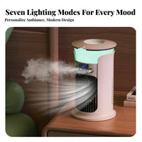 Cools & Humidifies Portable Air Cooler Quiet Operation Desktop Misting Fan Low Noise for Bedroom, Office, Dorm Room