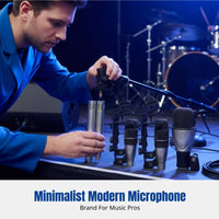 Instrument Microphone, Active Pickup for Jazz Drum, Keyboard, Erhu, Guitar, Stage Recording, Metal Body, Cardioid, Low Noise