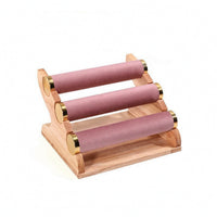 Jewelry Display Stand with Padded Surface Long-Lasting Tabletop Jewelry Holder Wooden Display Rack Simple Organizer Portable