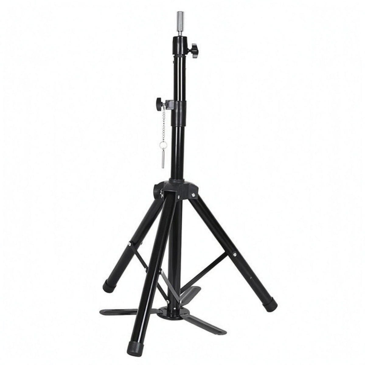 Folding Mannequin Head Tripod Stand Three-Legged Adjustable Hairpiece Stand Tripod Matte Black Hairpiece Head Holder Foldable