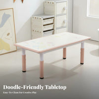 Kids Adjustable Table and Chair Set Easy to Clean Height Adjustable Young Child Desk Set Sturdy children's Erasable Drawing Desk