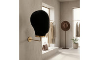 Velvet-Covered Wall-Mounted Mannequin Head Space Saving Wall Mounted Mannequin Head Long-Lasting Hairpiece Display Stand Multipurpose