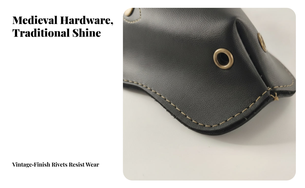 Vintageox-Themed Head Waist Bag | Decorative Metal Rivet Details, Secure zippered top Closure, Waist Pouch with Belt Loops, for Festivals