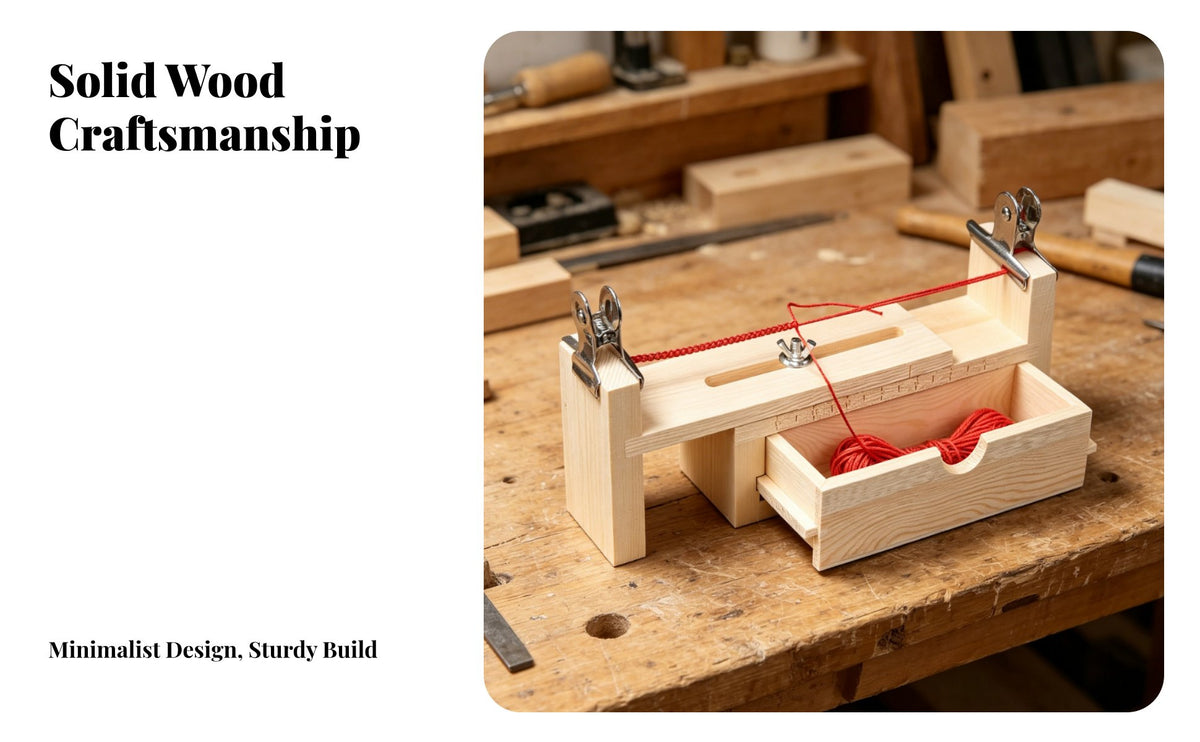 Wooden Knotting Board with Drawer Sturdy Wood Wooden Bracelet Jig Bracelet Weaving Jig Built-in Ruler Adjustable Braiding