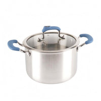 Stainless Steel Soup Pot Round Shape Lidded Soup Pot Even Heating Stockpot for Stewing