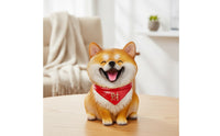 Shiba Dog Piggy Bank Cute Japanese Dog Piggy Bank Creative Statue for Kids, Desk