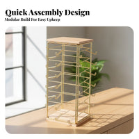 64 Hooks Sunglasses Display Rack 360-Degree Rotation Rotating Eyewear Stand Easy Browsing Multi-Tier Hook Rack Space-Saving for Shop Counter