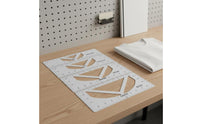 4 Pieces Long-Lasting PVC T-Shirt Alignment Ruler Front and Back Markings T-Shirt Ruler Guide Reusable Heat Press Centering Tool for DIY Crafters, Screen Printing, Sublimation