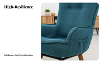 Ergonomic Design Upholstered Swivel Armchair Luxurious Comfort Upholstered Swivel Chair Soft Feel Textile Living Room Seating High-Resilience Foam Filling for New Mothers, Homeowners, Balcony, Bedroom, Nursery, Reading Nook