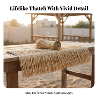 Weather-Resistant Artificial Straw Roof Realistic Look Plastic Straw Roof Tile Long-Lasting for DIY Enthusiasts, Resort, Theme Park, Garden