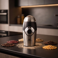 Compact Electric Dry Grinder Stainless Steel Grinder with Clear Lid Lightweight Appliance Countertop for Coffee Lovers, Home Cooks, Kitchen