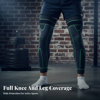 Long Knee Brace Breathable Material Long Knee Support Brace Thigh Calf Support Sleeve Non-Slip Design Knitted Compression Sleeve