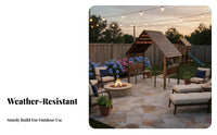 Covered Seating with Benches Weather-Resistant Gazebo Sun Protection Pavilion for Residents, Gathering Hosts, Courtyard, Backyard, Waterfront