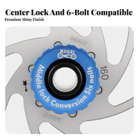 Aluminum Alloy Center Lock to 6 Bolt Adapter High Strength Centerlock to 6-Bolt Adapter CNC Machined for Mountain Bikers, Road Cyclists