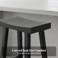 Minimalist Design Backless Saddle Stool Built-in Footrest Bar Chair Sturdy Construction Kitchen Seating Stable Frame for Homeowners, Adults, Business Owners, Pub, Cafe, Restaurant, Dining Area