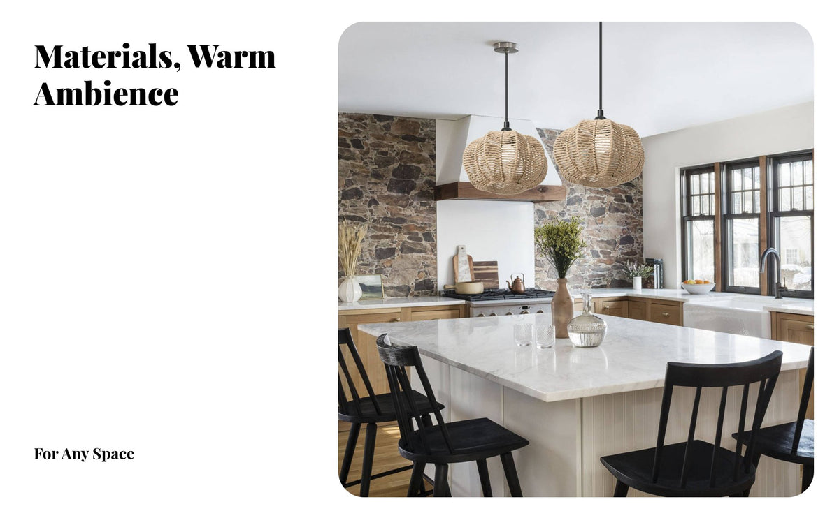 Woven Paper Rope Lampshade Rustic Design Woven Hanging Shade Farmhouse Hanging Lamp Cover Soft Ambient Ambiance