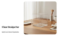 Transparent Box with Hinged Lid Multipurpose Clear Acrylic Box Acrylic Storage Container Contaminant-Barrier Proof Square