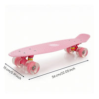 Portable Single-Kick Skateboard Smooth Plastic Skateboard Long-Lasting Cruiser Board on-the-Move for Street Riding