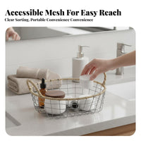 Countertop Utility Basket Space-Saving Vanity organizer Sturdy Construction