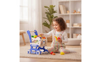 Child-Sized Hippo Shopping Cart Toy Easy to Push Toy Shopping Cart with Detachable Basket Wheeled Small Hands for Toddlers, Kids, Playroom, Preschool
