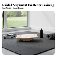 Heavy-Duty Wood Wooden Balance Board Low-Effect Exercise Square Rocker Board Floor Protection Anti-Slip Stability Platform Physical Rehabilitation for Adults, Kids, Home Gym