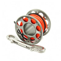 Double-Ended Snap Hook Diving Finger Spool Reel Perforated SMB Line Reel Cord Attached Aluminum Finger Spool Lightweight