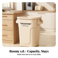 Open-Top Trash Can | Sturdy Thickened Build, Space-Saving Tapered Shape, Trash Can with Handles, for Kitchen