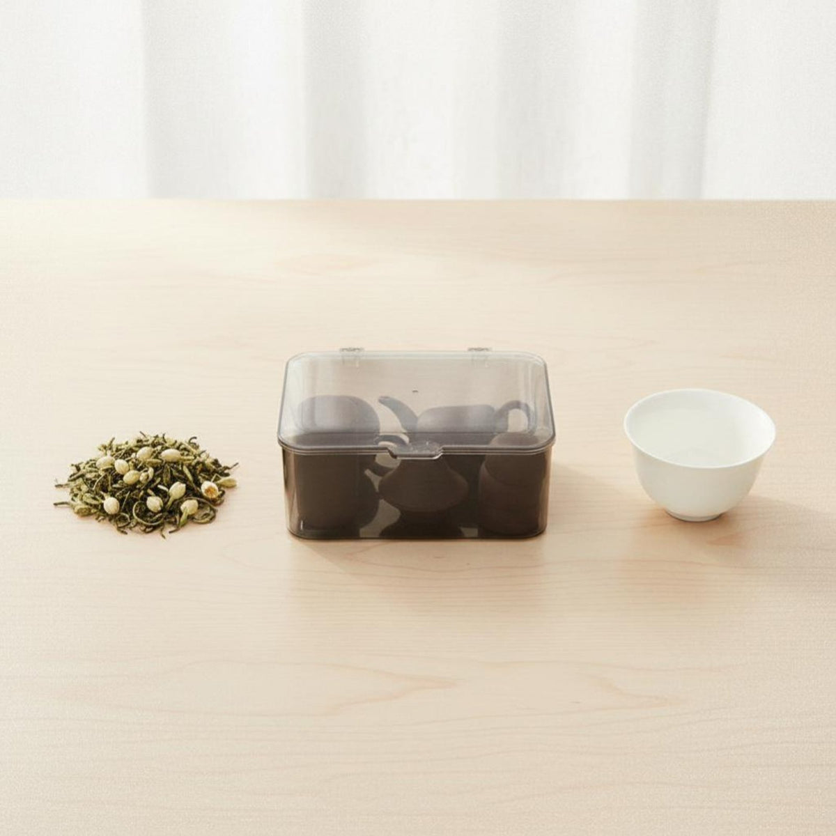 Lidded Beverageware Cabinet particleproof with Lid Display Case Clear View Design