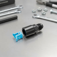 Aluminum EFI Fuel Fitting Adapter Black Anodized Fuel Line Adapter with Clip High-Strength Corrosion-Resistant for Mechanics