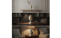 Vase with Pedestal Base Faux Jade Ribbed Vase Antique Evocative Flower Holder for Decorators