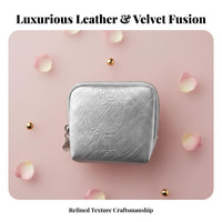 Portable Jewelry Pouch Soft Velvet Lining Mobile Jewelry Case Compact & Lightweight Bracelet Storage Case for Women, Mom, in Handbag, Gifting, Luggage